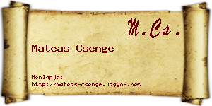 Mateas Csenge névjegykártya